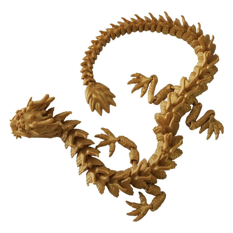 3D Station 3D Printed Dragon - Gold - مجسم ثلاثي الأبعاد